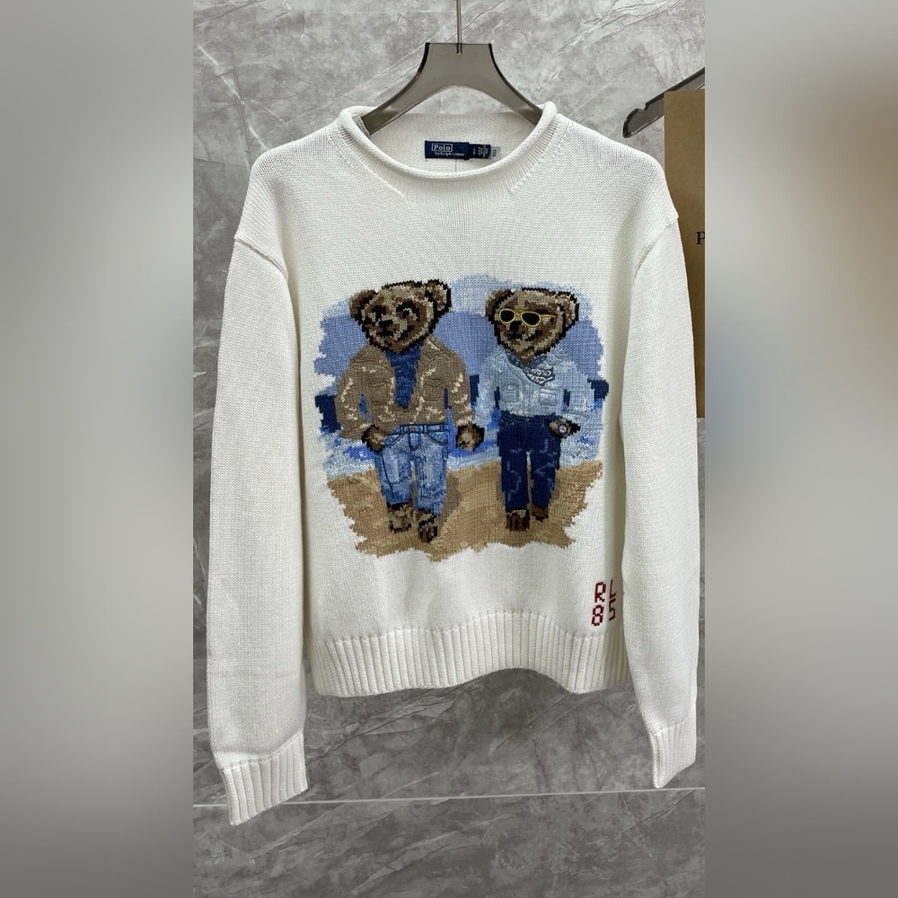 White Polo Ralph Lauren Bear Sweater